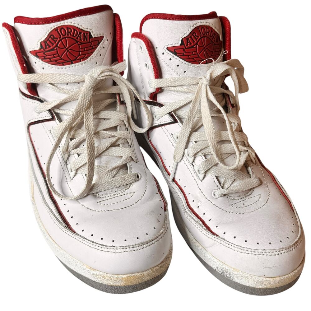Air Jordan 2 Retro Mens Athletic Tennis Shoes High Varsity Red White Sneakers 9